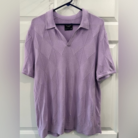 Abercrombie Fitch Airknit Polo Y2K Collared Short Sleeve Skater Grunge Men Sz M - Picture 1 of 6